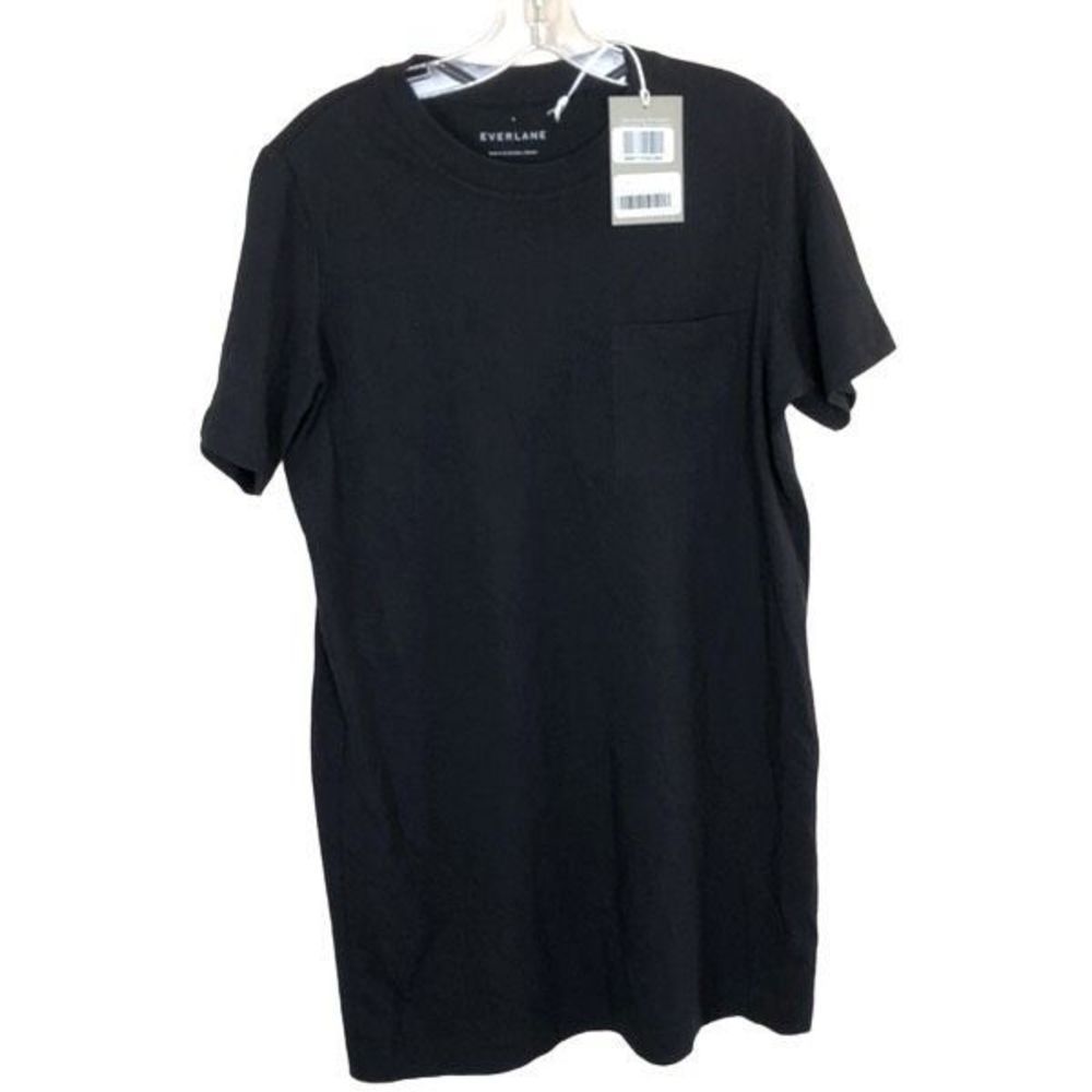 Everlane M Weekend Cotton Mini Shirt Dress in Black - Picture 3 of 8
